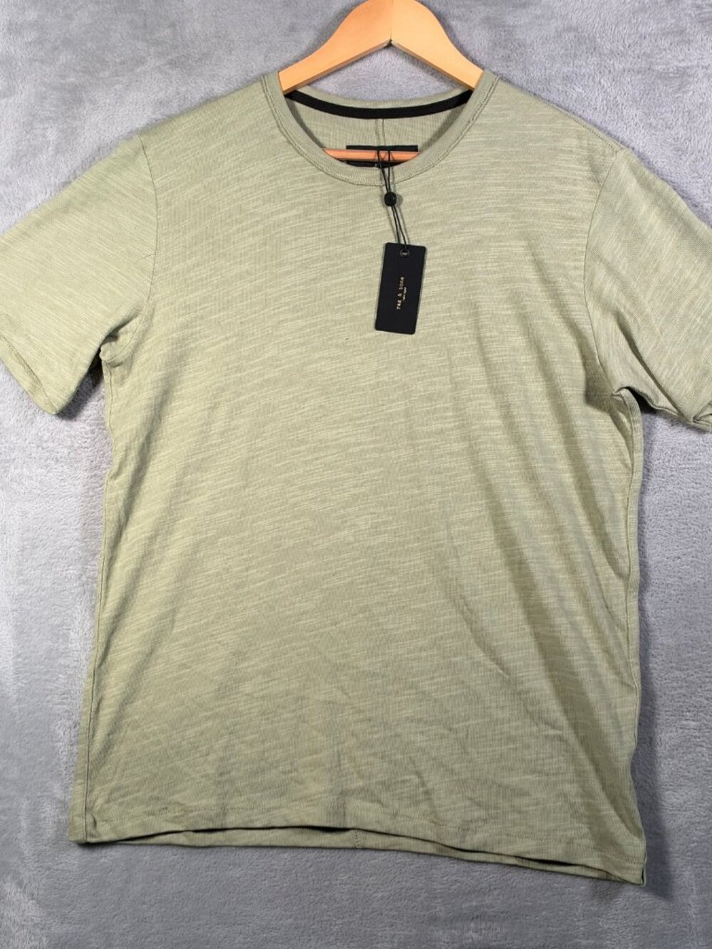 Rag and Bone T Shirt Mens M Green Classic Flame Slub Cotton Crewneck Tee